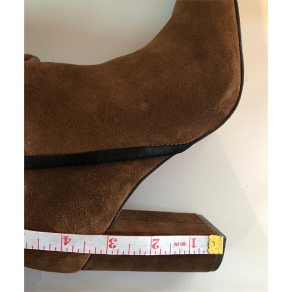 AD & DAUGHTERS Theodorah Tall Suede Heeled Boots Over the Knee Brown Sz 7.5 - Picture 6 of 9
